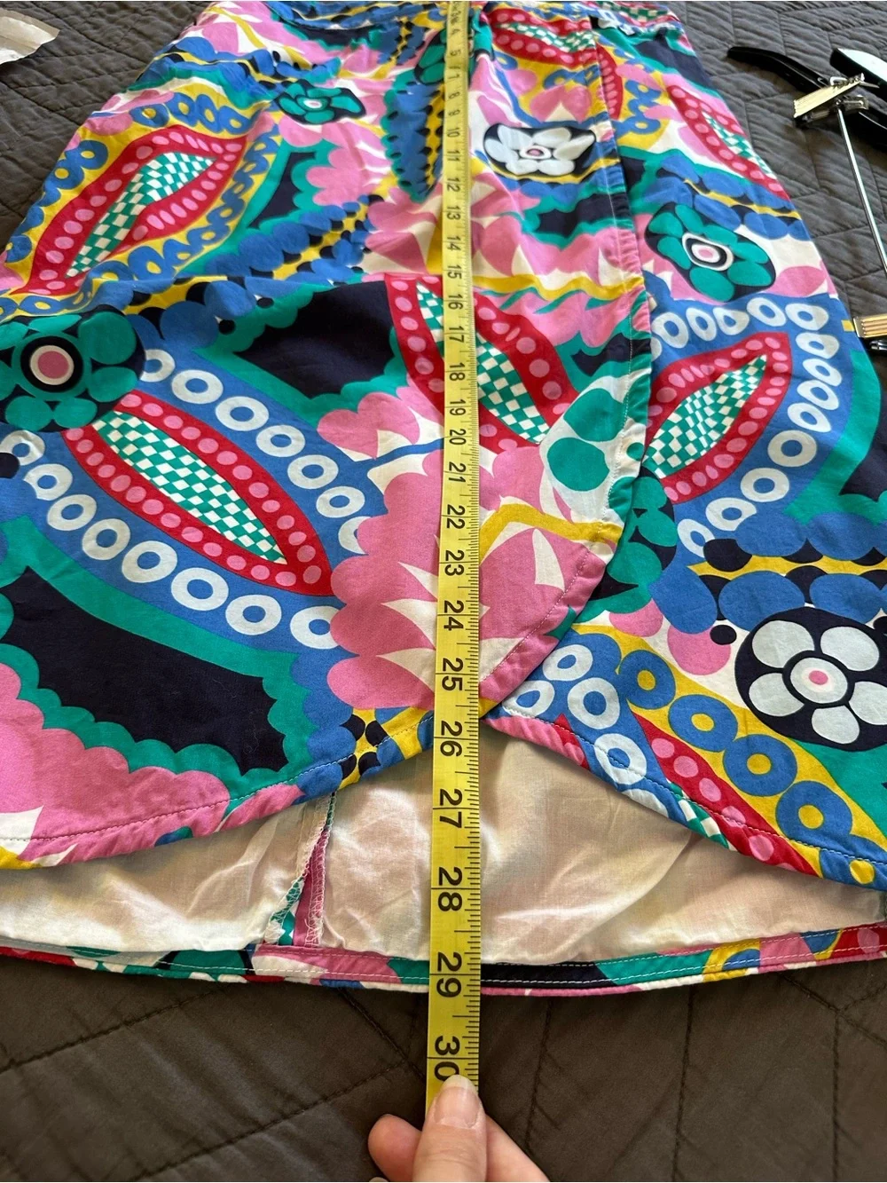J Crew Tie Back Tulip Pencil Skirt in Ratti Kaleidoscope, Size 8